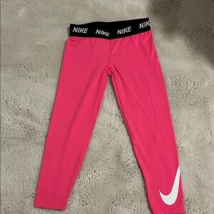 Nike Kids Dri-fit Pink Leggings with White Logo
